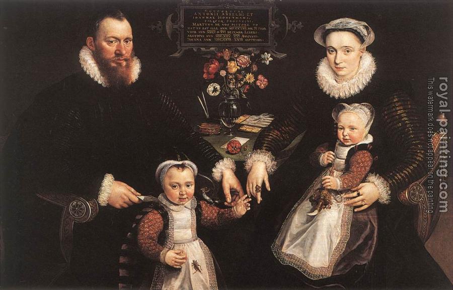 Marten De Vos : Portrait of Antonius Anselmus, His Wife and Their Children